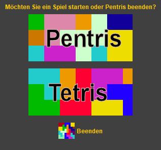 Auswahldialog beim Start des Spiels.